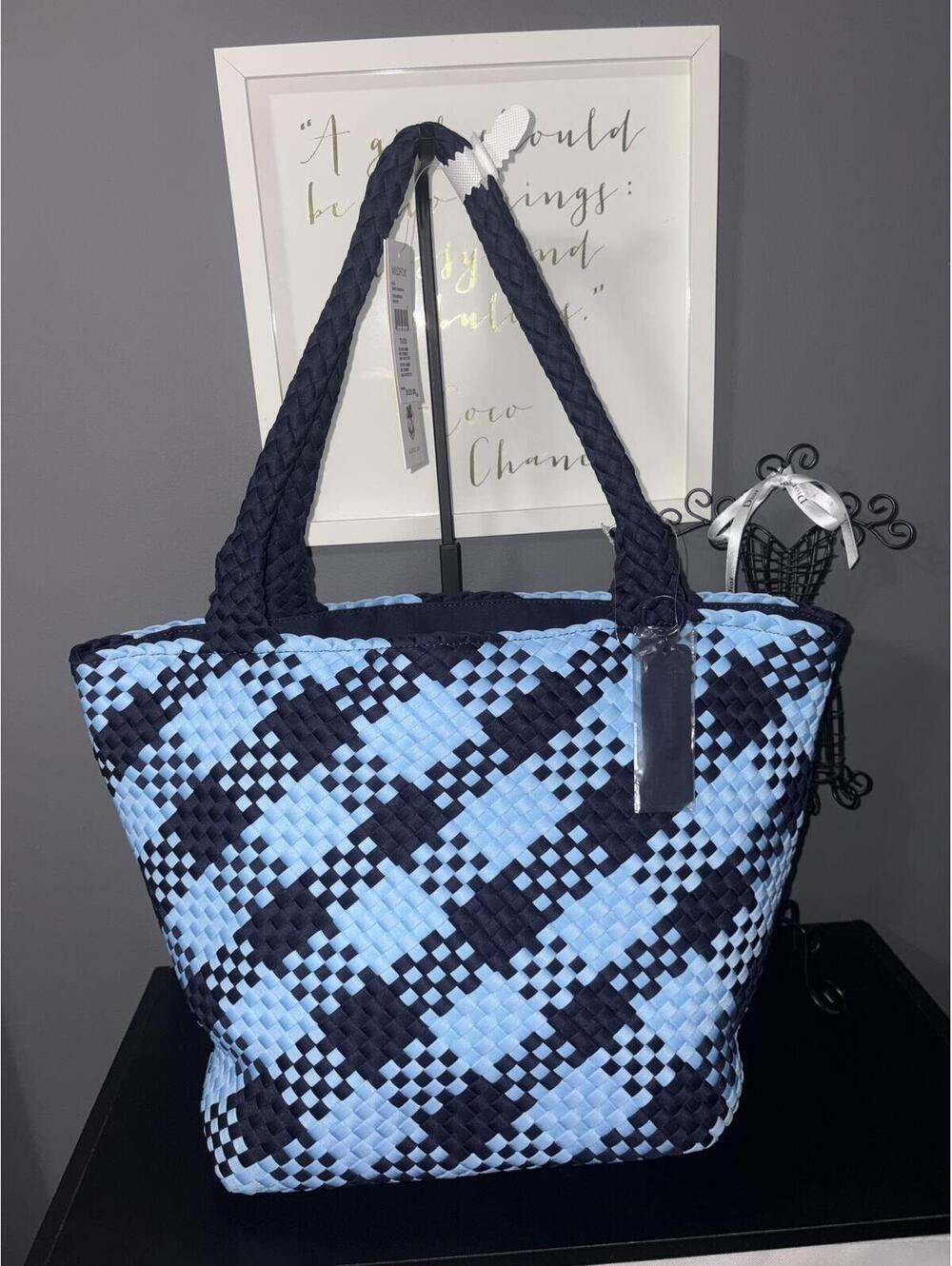 ⁠NWT Wildfox Large Woven Checkered Tote Bag